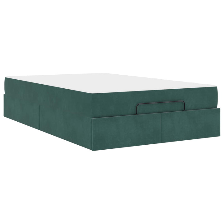 Sengeramme med madras 2 pcs Grøn Fløjl