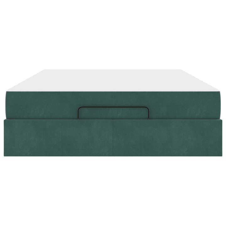 Sengeramme med madras 2 pcs Grøn Fløjl
