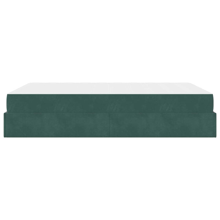 Sengeramme med madras 2 pcs Grøn Fløjl