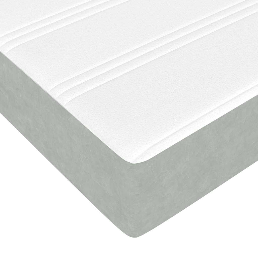Sengeramme med madras 2 pcs Lysegrå Fløjl