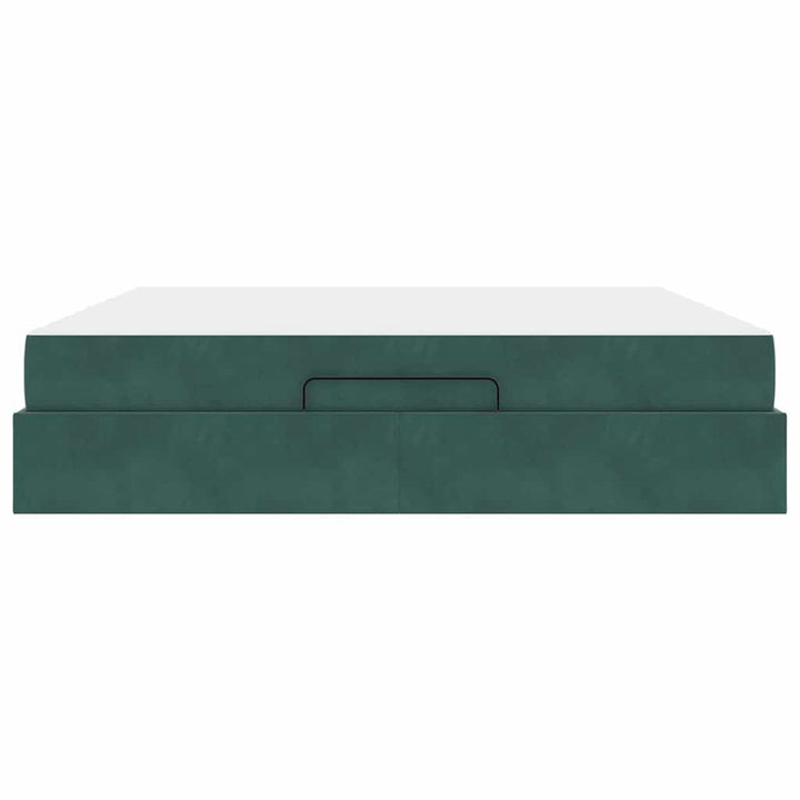 Sengeramme med madras 2 pcs Grøn Fløjl