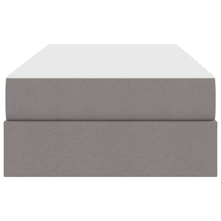 Seng med opbevaring og madras Gråbrun 90 x 190 cm Polyester