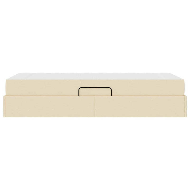 Seng med opbevaring og madras Creme 90 x 190 cm Polyester