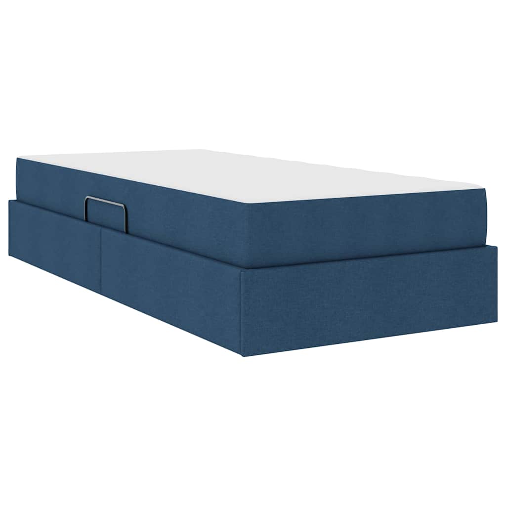 Seng med opbevaring og madras Blå 90 x 190 cm Polyester