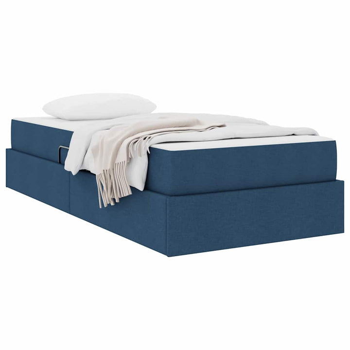 Seng med opbevaring og madras Blå 90 x 190 cm Polyester