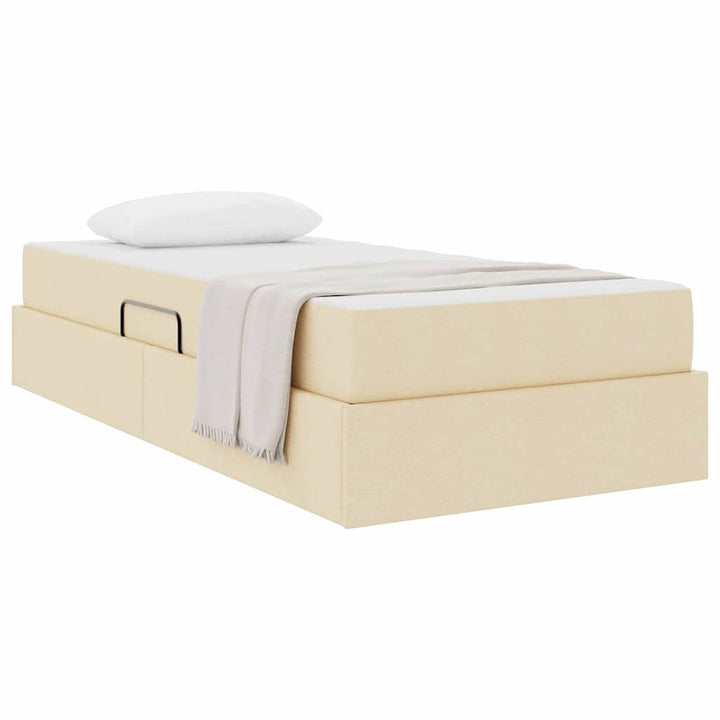 Seng med opbevaring og madras Creme 90 x 200 cm Polyester