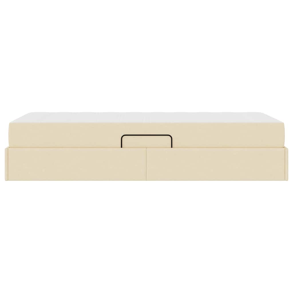 Seng med opbevaring og madras Creme 90 x 200 cm Polyester