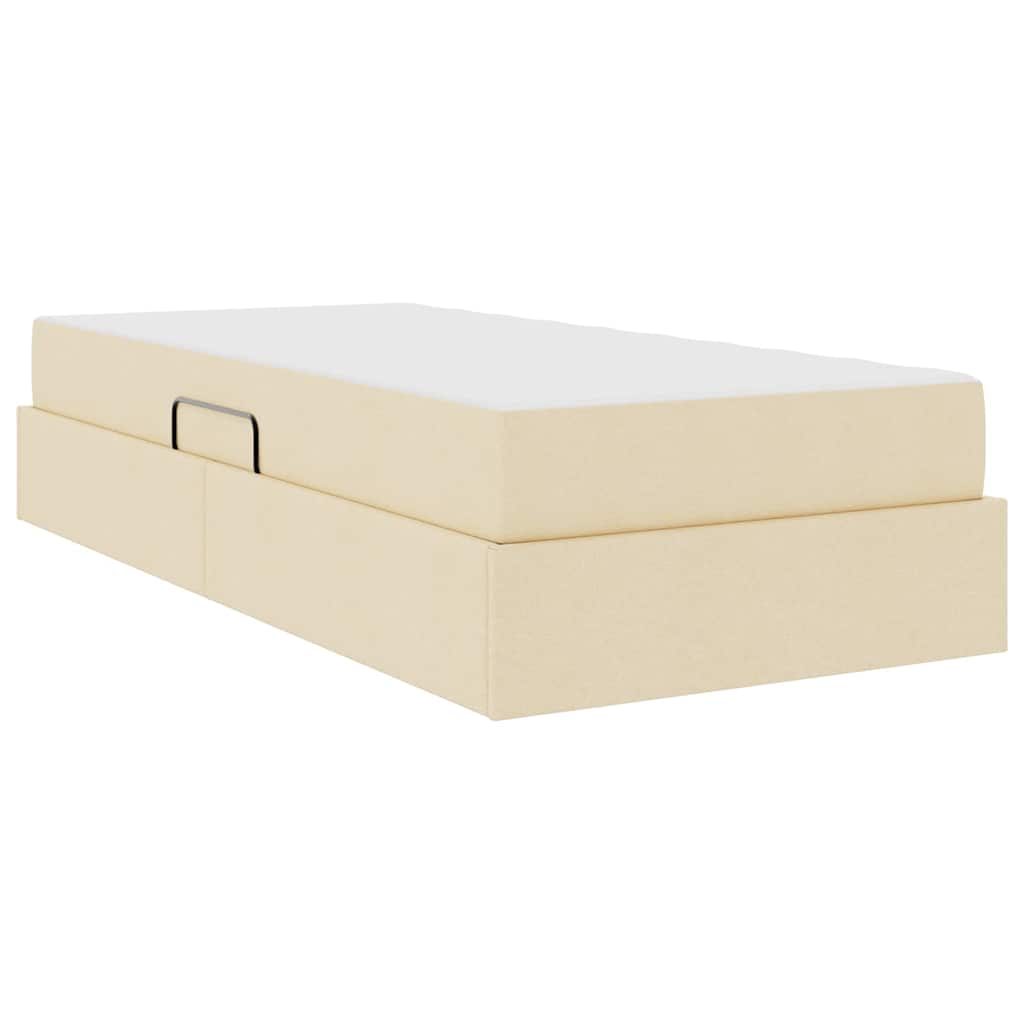 Seng med opbevaring og madras Creme 100 x 200 cm Polyester
