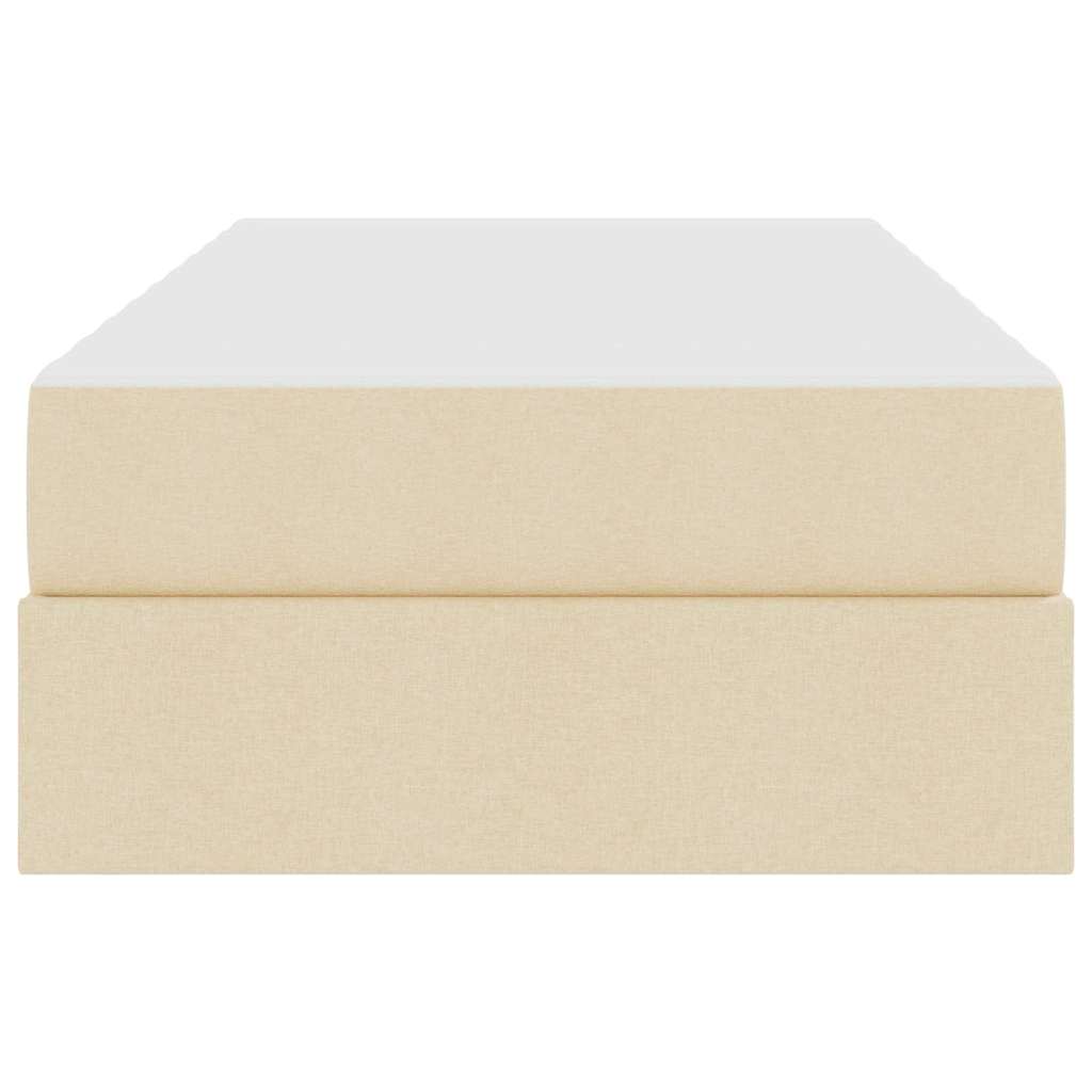 Seng med opbevaring og madras Creme 100 x 200 cm Polyester