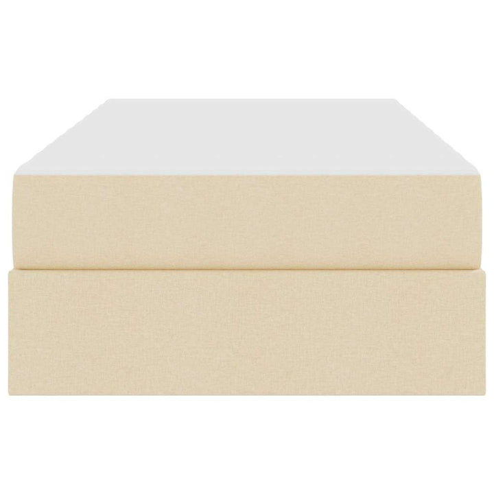 Seng med opbevaring og madras Creme 100 x 200 cm Polyester