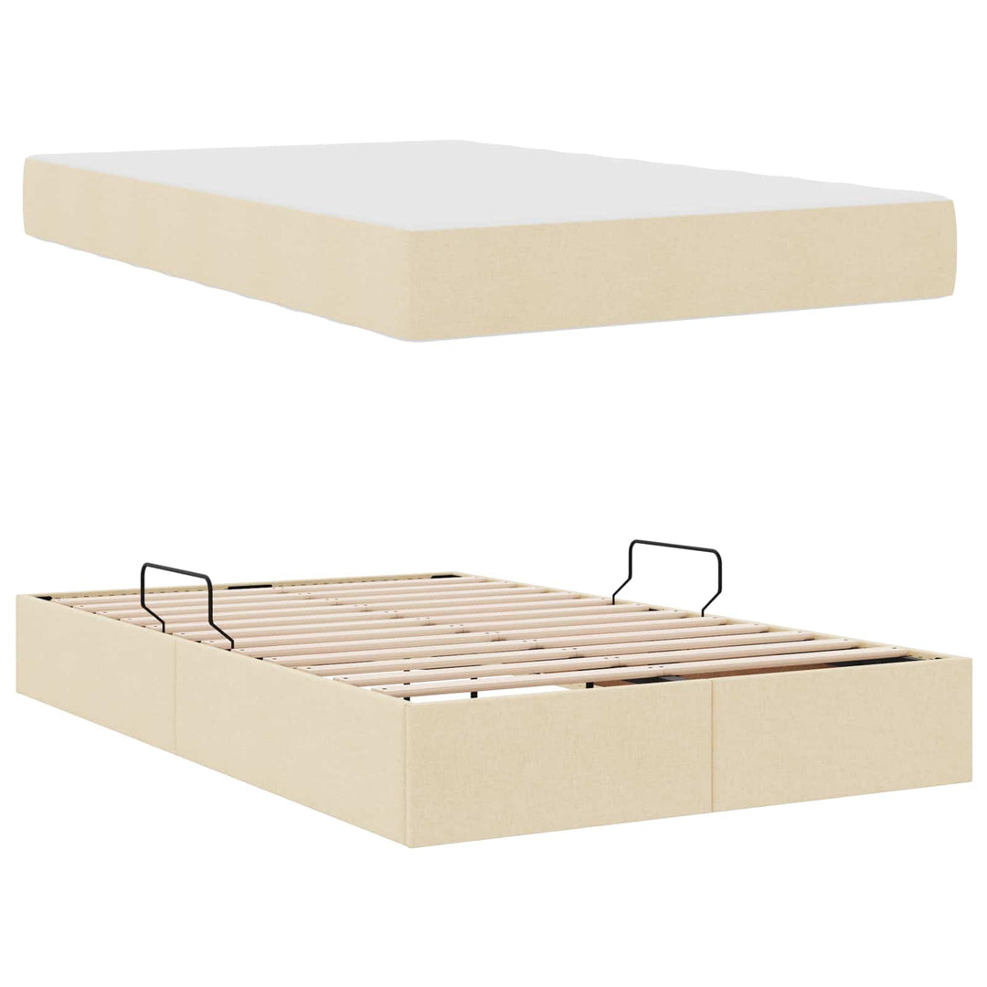 Seng med opbevaring og madras Creme 120 x 190 cm Polyester