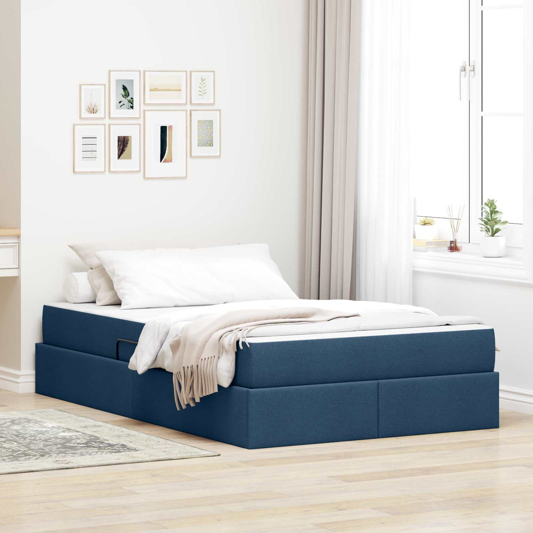 Seng med opbevaring og madras Blå 120 x 190 cm Polyester