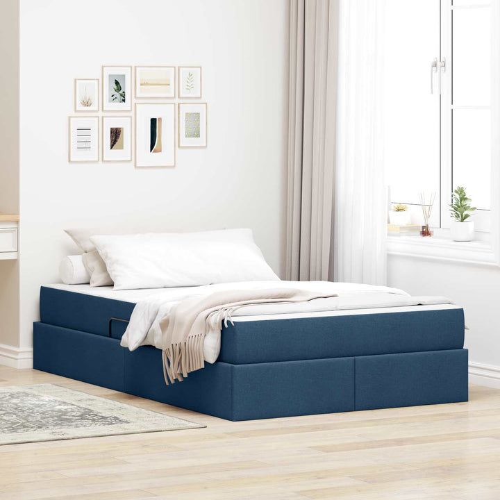 Seng med opbevaring og madras Blå 120 x 190 cm Polyester