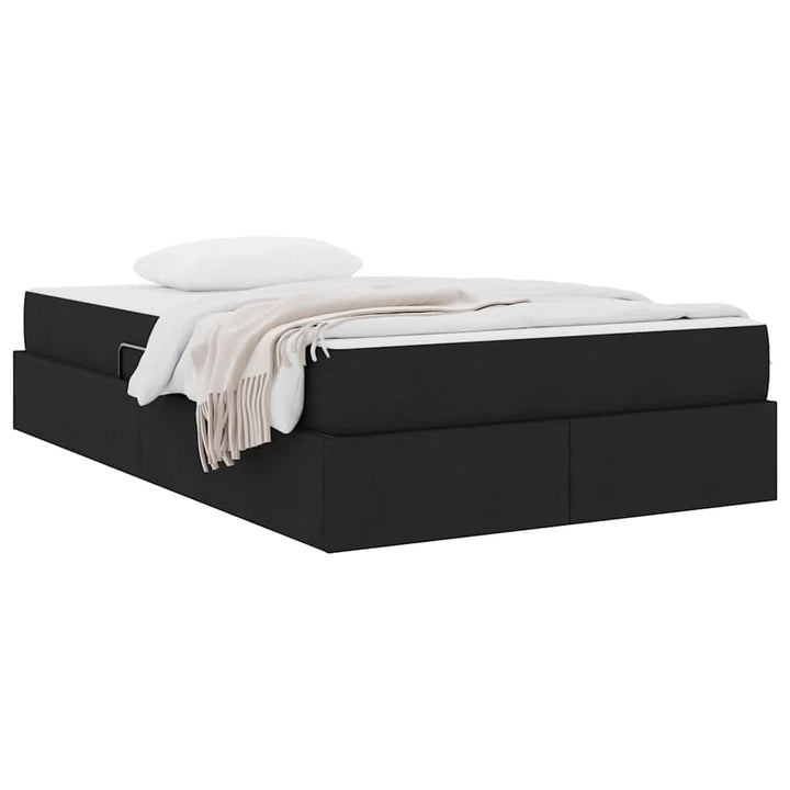 Seng med opbevaring og madras Sort 120 x 200 cm Polyester