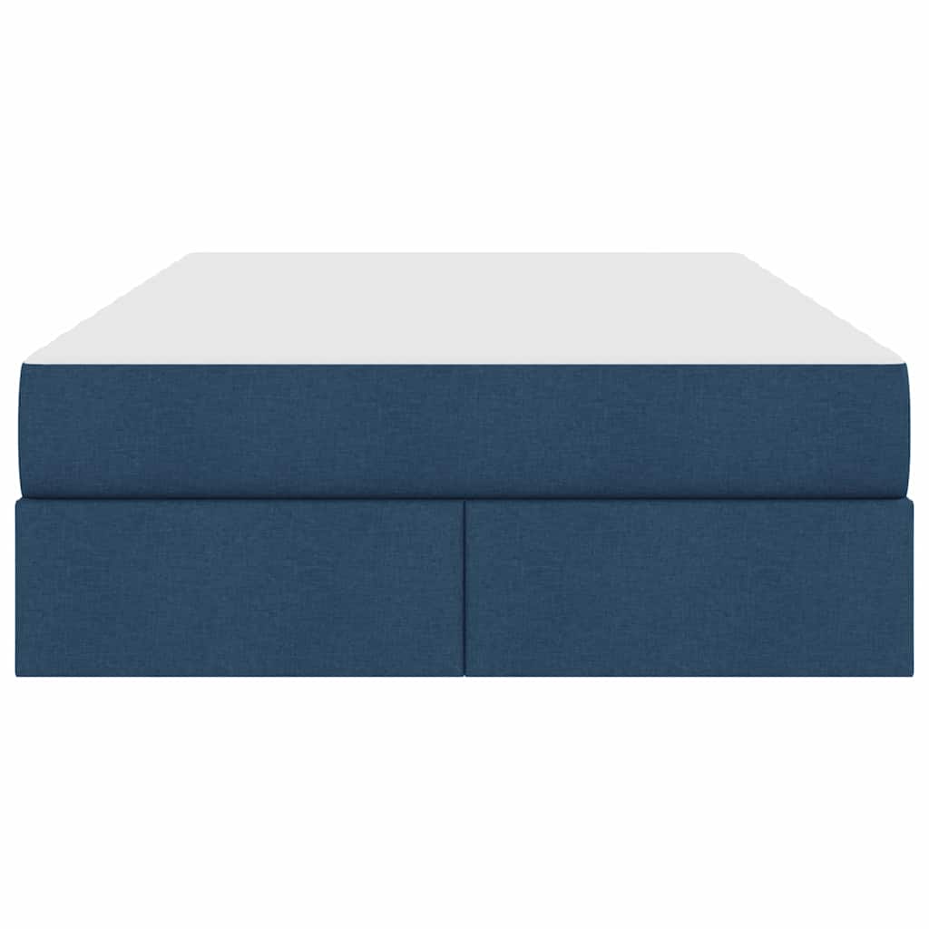 Seng med opbevaring og madras Blå 120 x 200 cm Polyester