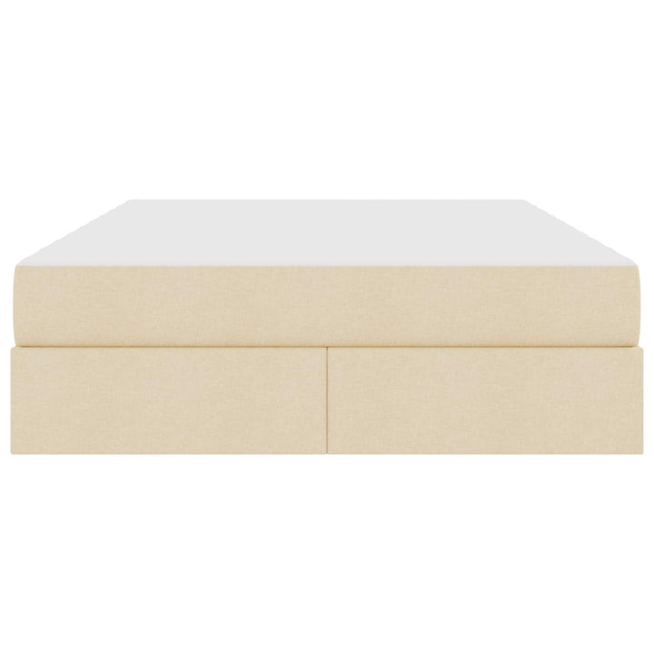 Seng med opbevaring og madras Creme 140 x 190 cm Polyester
