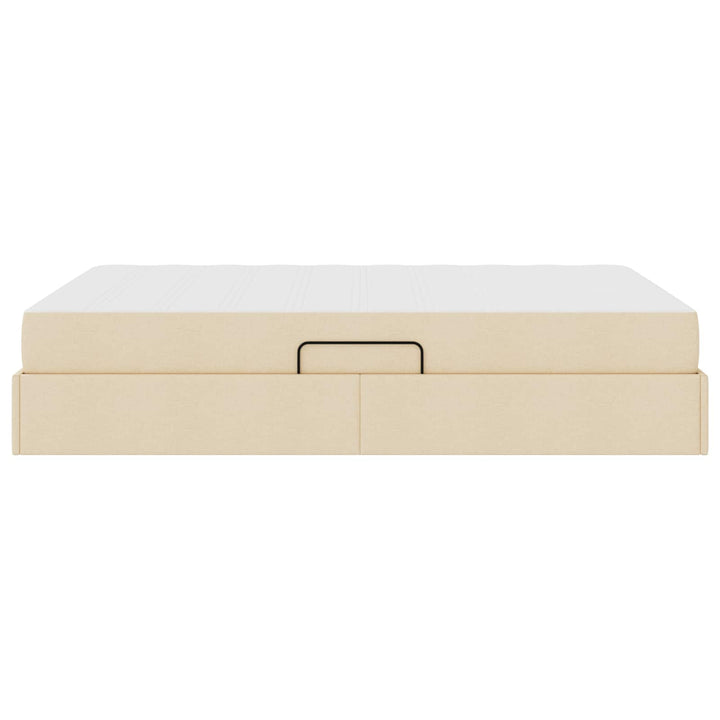 Seng med opbevaring og madras Creme 140 x 190 cm Polyester