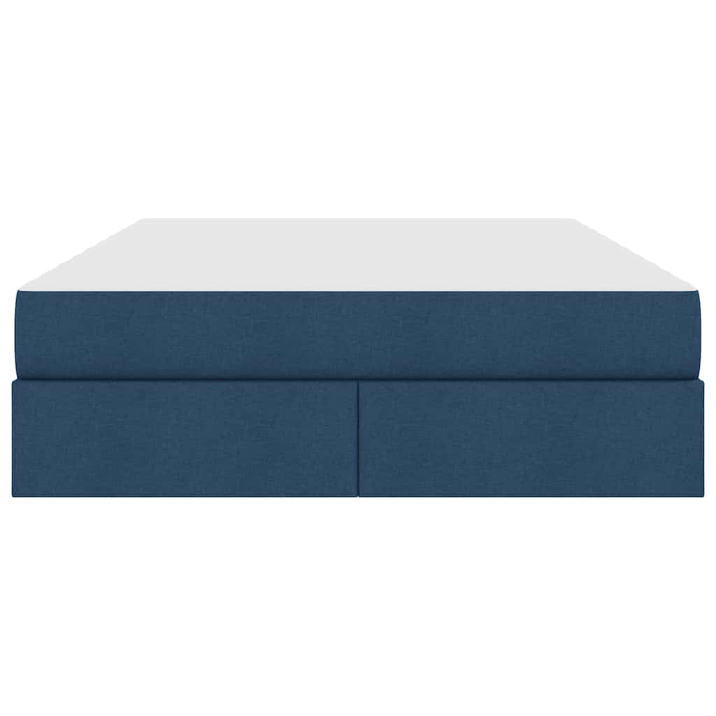 Seng med opbevaring og madras Blå 140 x 190 cm Polyester