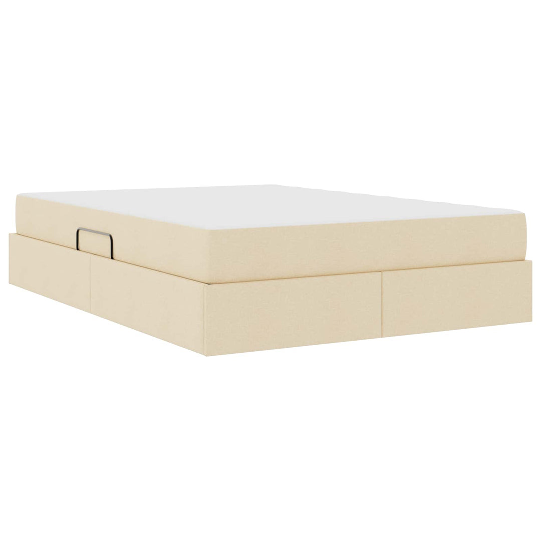 Seng med opbevaring og madras Creme 140 x 200 cm Polyester