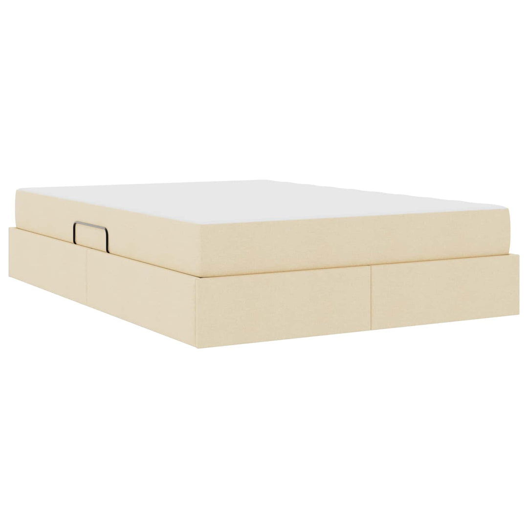 Seng med opbevaring og madras Creme 140 x 200 cm Polyester
