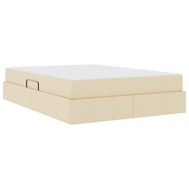 Seng med opbevaring og madras Creme 140 x 200 cm Polyester