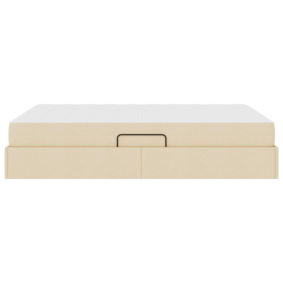 Seng med opbevaring og madras Creme 140 x 200 cm Polyester