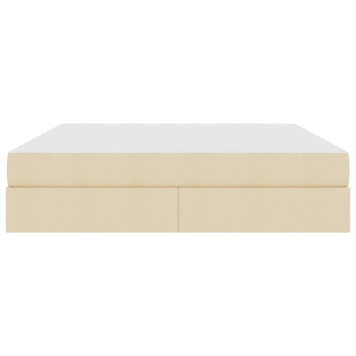 Seng med opbevaring og madras Creme 160 x 200 cm Polyester