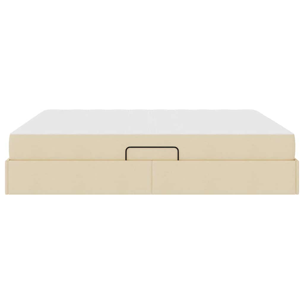 Seng med opbevaring og madras Creme 160 x 200 cm Polyester