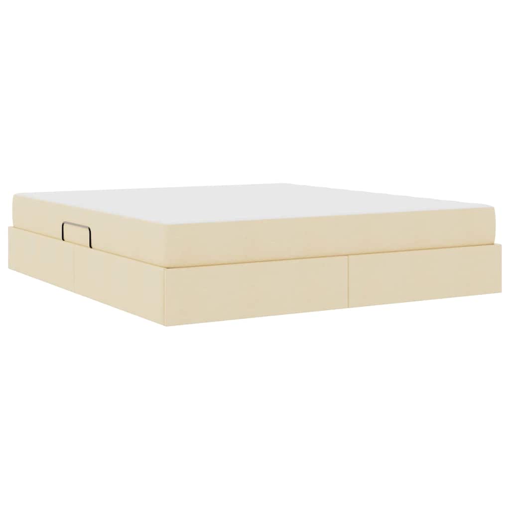 Seng med opbevaring og madras Creme 180 x 200 cm Polyester