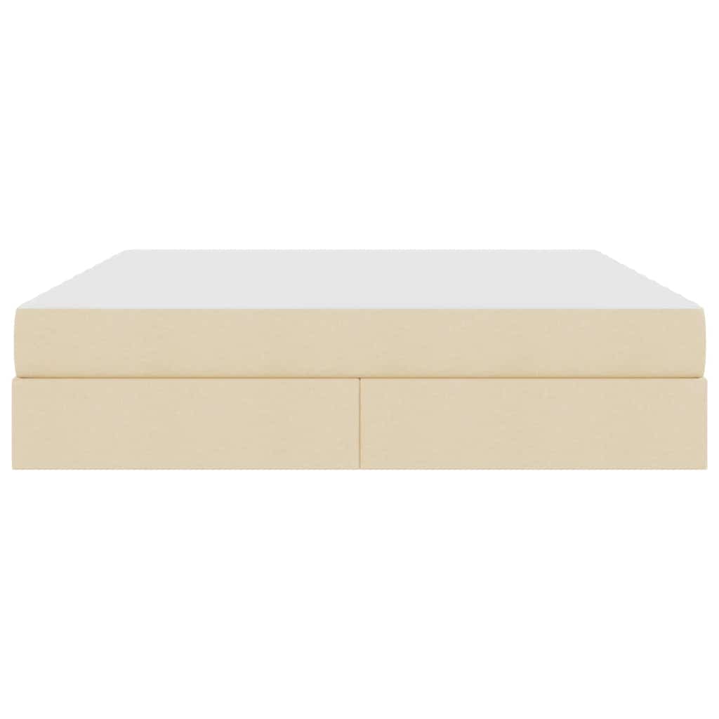 Seng med opbevaring og madras Creme 180 x 200 cm Polyester