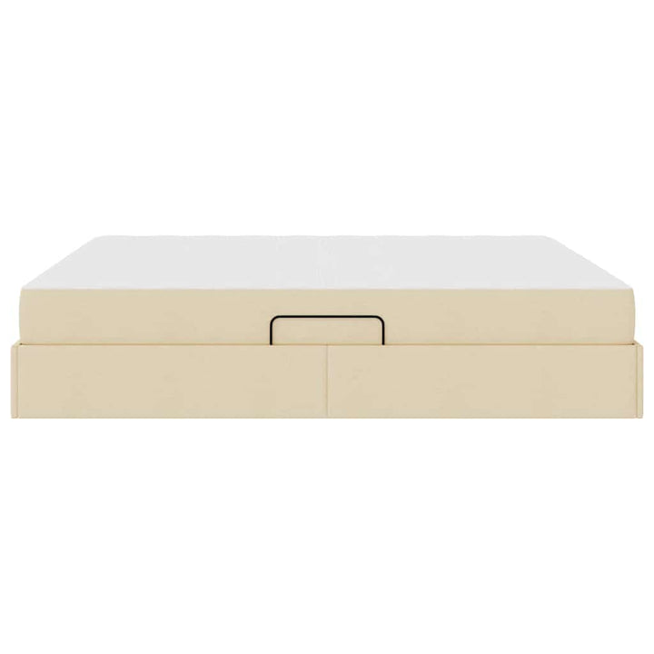 Seng med opbevaring og madras Creme 180 x 200 cm Polyester