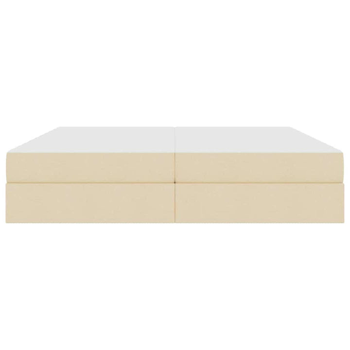 Seng med opbevaring og madras Creme 200 x 200 cm Polyester