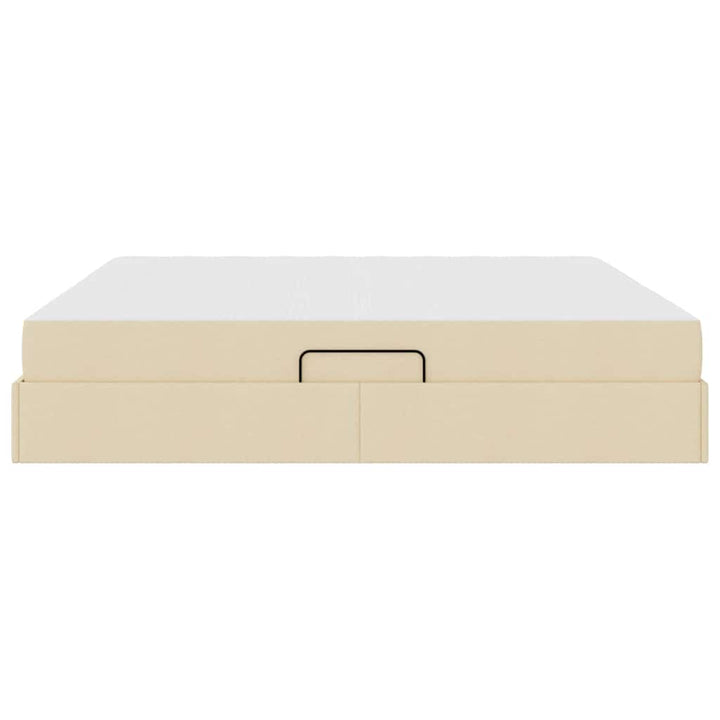 Seng med opbevaring og madras Creme 200 x 200 cm Polyester