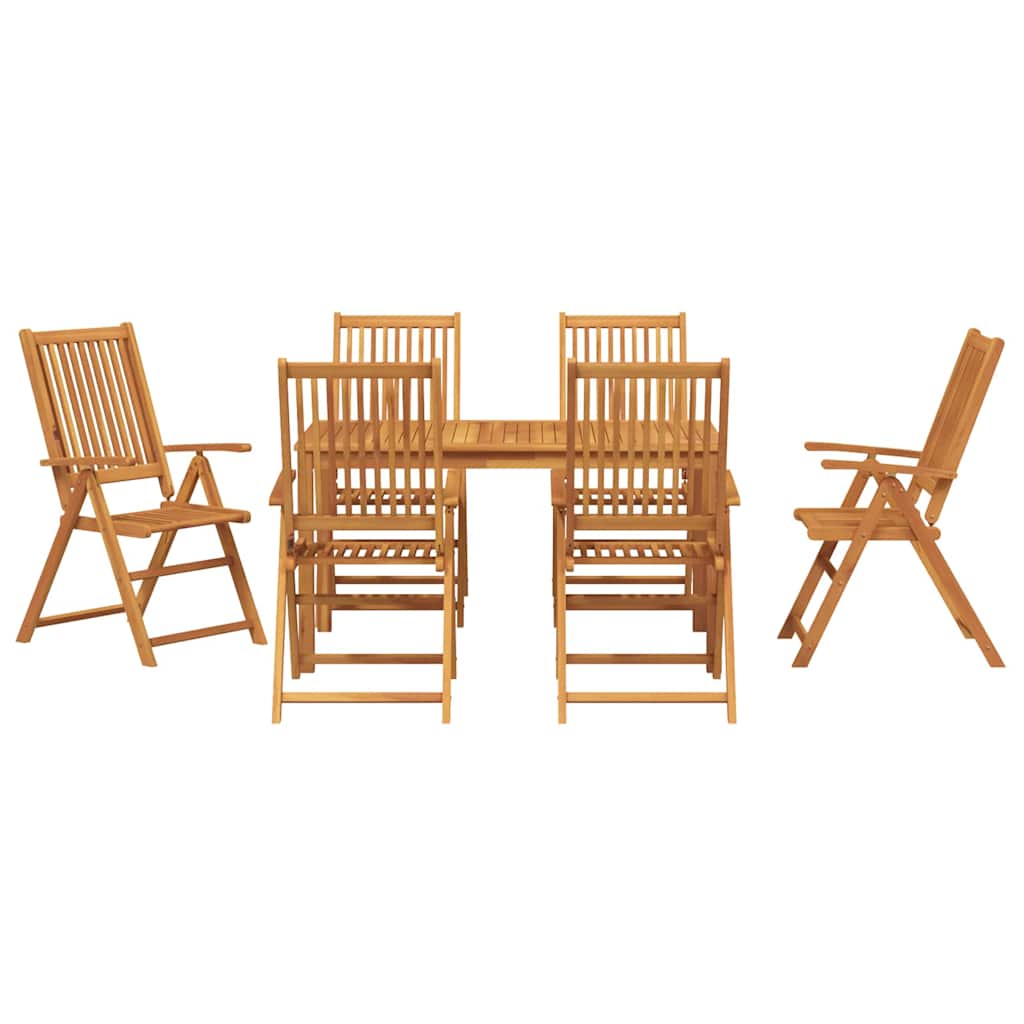 Have Spisebordssæt Foldbar 7 pcs Brun Massivt Akacietræ