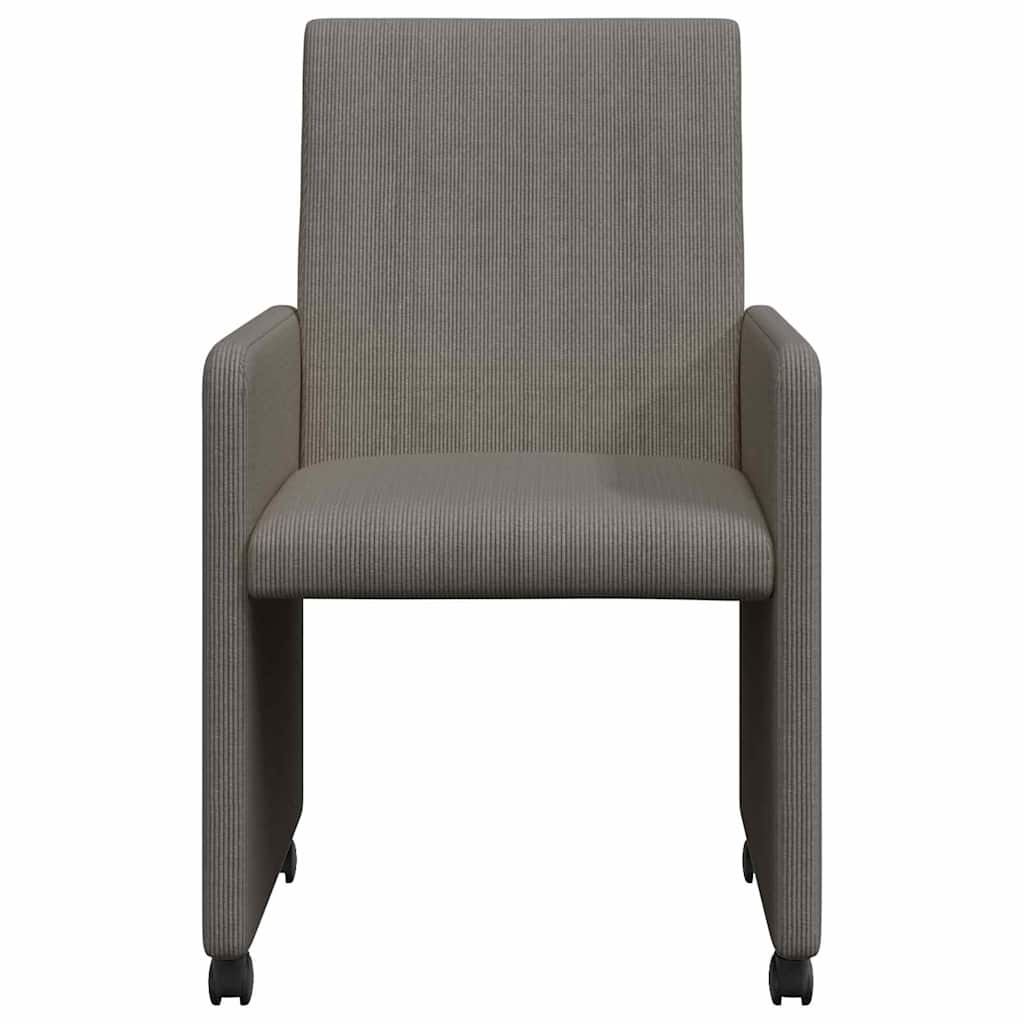 Spisebordsstole med hjul med hjul 2 pcs Lysegrå 57 x 66 x 94 cm