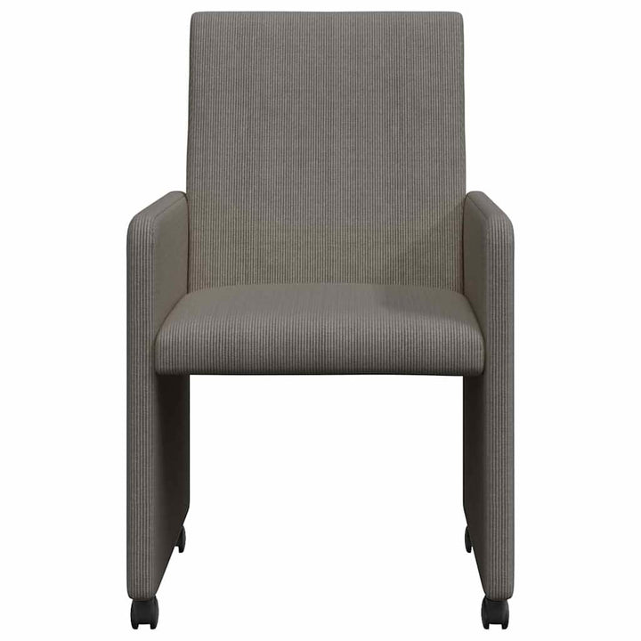 Spisebordsstole med hjul med hjul 2 pcs Lysegrå 57 x 66 x 94 cm