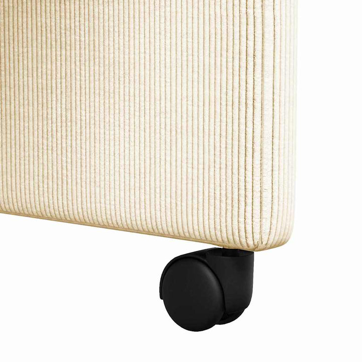 Spisebordsstole med hjul 2 stk. Corduroy stof Creme
