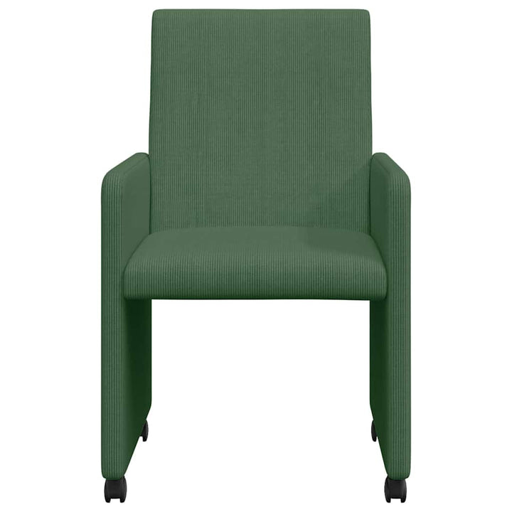 Spisebordsstole med hjul 2 pcs Grå grøn 57 x 66 x 94 cm