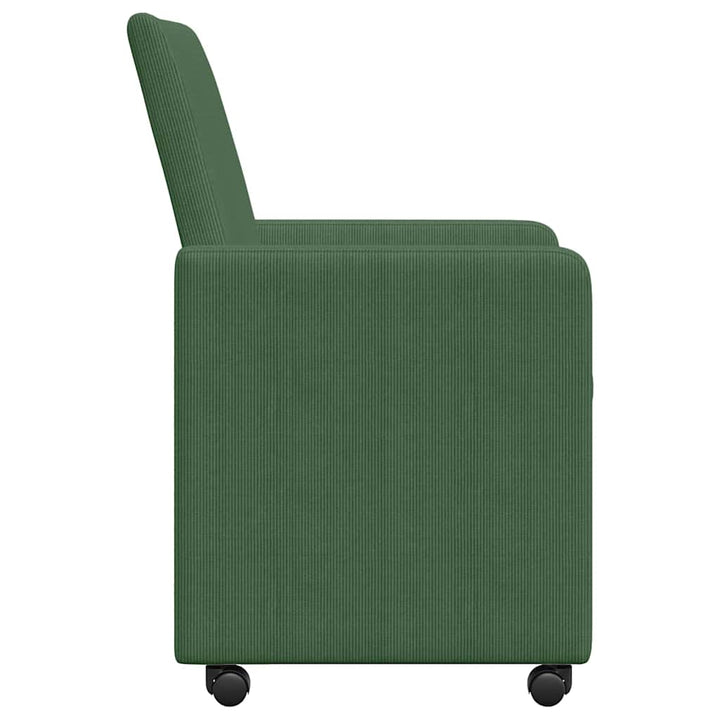Spisebordsstole med hjul 2 pcs Grå grøn 57 x 66 x 94 cm
