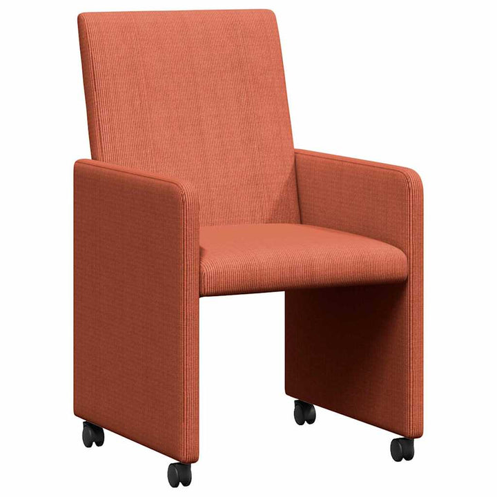 Spisebordsstole med hjul 2 pcs Rød orange 57 x 66 x 94 cm