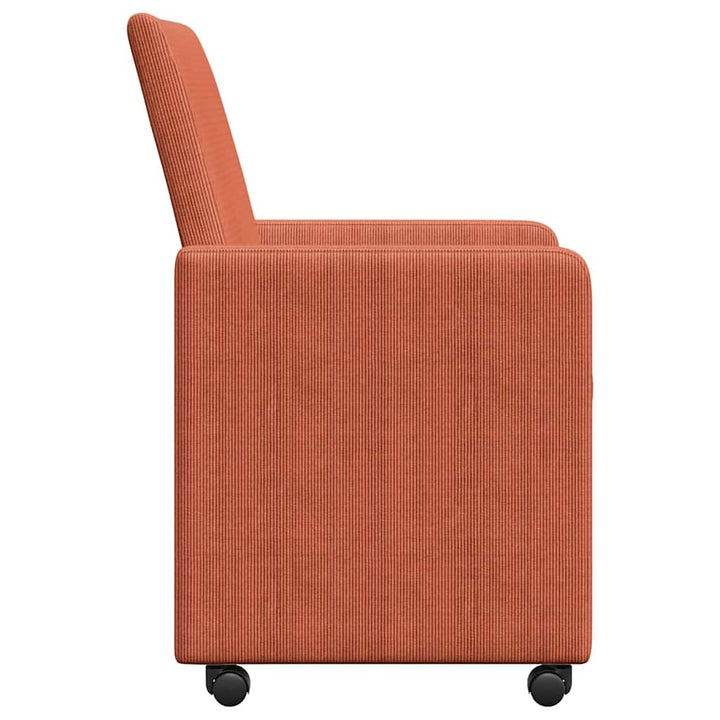 Spisebordsstole med hjul 2 pcs Rød orange 57 x 66 x 94 cm