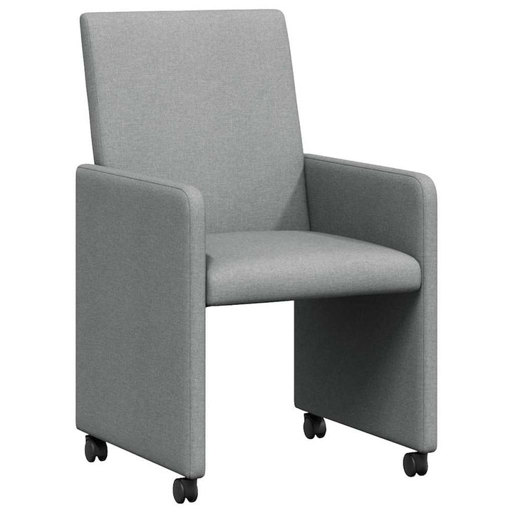 Spisebordsstole med hjul 2 pcs Lysegrå 57 x 66 x 94 cm Stof