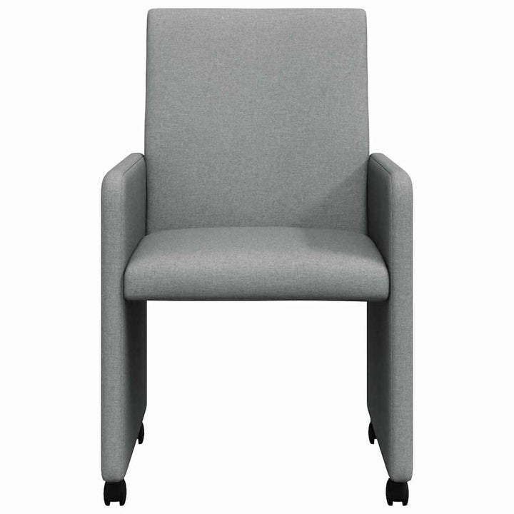 Spisebordsstole med hjul 2 pcs Lysegrå 57 x 66 x 94 cm Stof