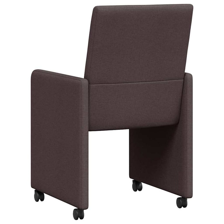 Spisebordsstole med hjul 2 pcs Mørk Brun 57 x 66 x 94 cm Stof
