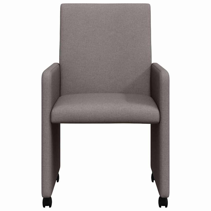 Spisebordsstole med hjul 2 stk. Stof Gråbrun 57 x 66 x 94 cm