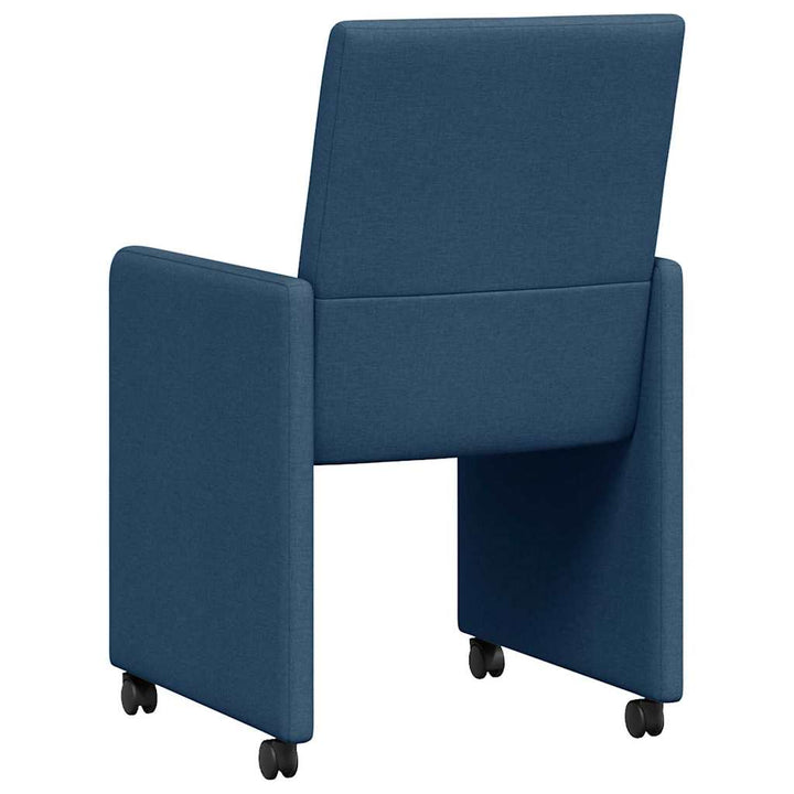 Spisebordsstole med hjul 2 pcs Blå 57 x 66 x 94 cm Stof