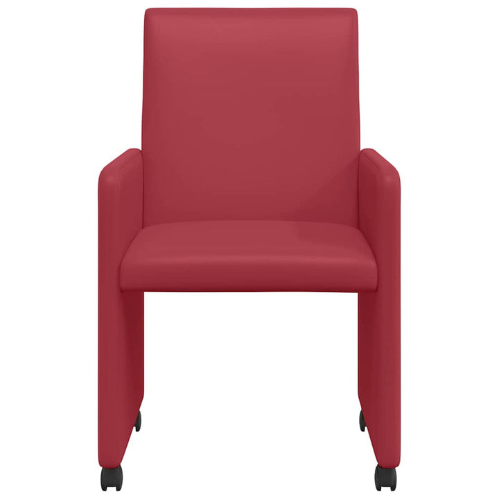 Spisebordsstole med hjul med hjul 2 pcs Vinrød 57 x 66 x 94 cm