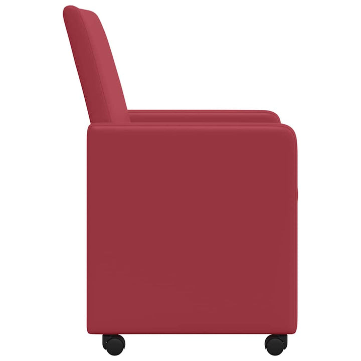 Spisebordsstole med hjul med hjul 2 pcs Vinrød 57 x 66 x 94 cm