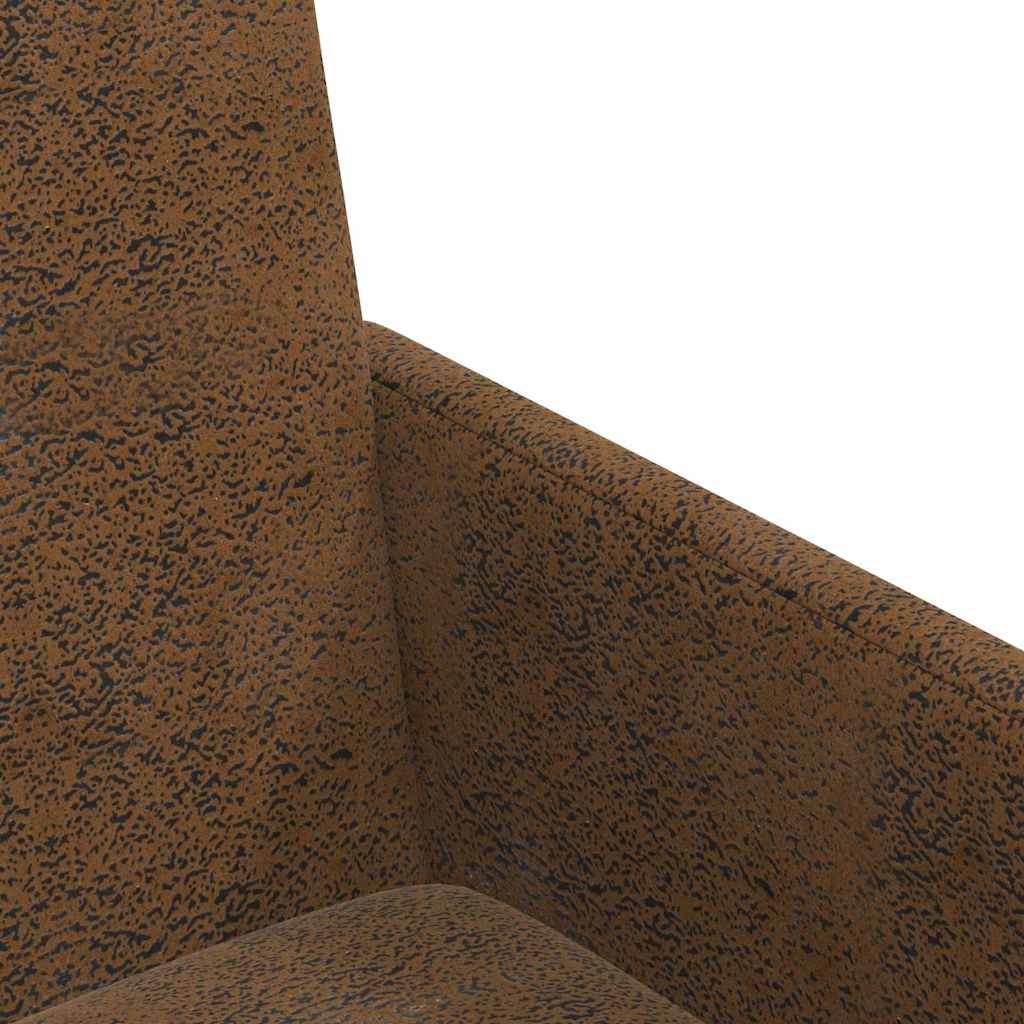 Spisebordsstole med hjul 2 stk. Faux suede læder Brun