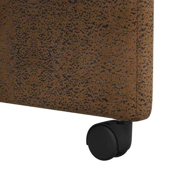 Spisebordsstole med hjul 2 stk. Faux suede læder Brun